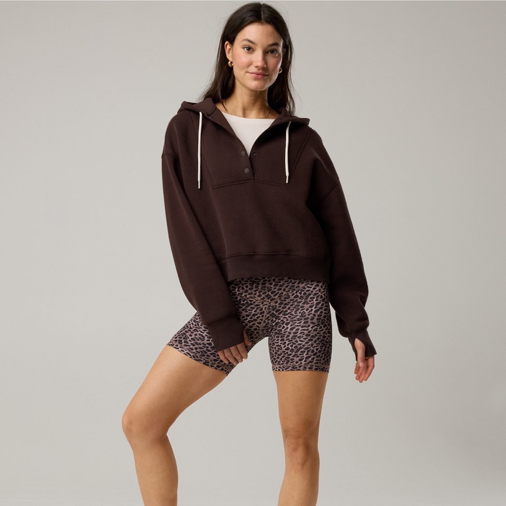 Aerie Chocolate Brown Hooded Pullover Sweatshirt - Picture 4 of 10